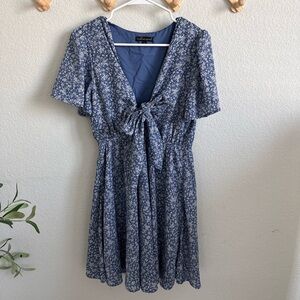 Navy Blue Front Tie Dress size Large